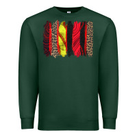 Sports Green softball brushstroke Premium Sweatshirt - Zillion Design Studio