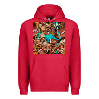 Cardinal football cactus sunflower seamless pattern Premium Hoodie - JahusDesignShop