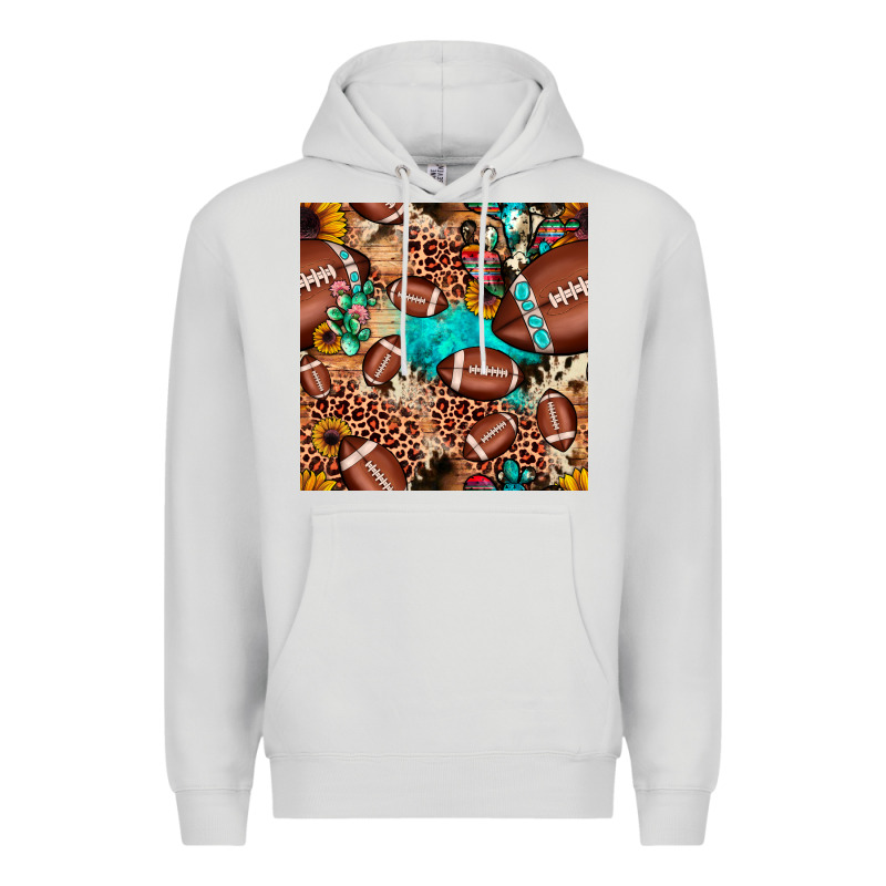 Football Cactus Sunflower Seamless Pattern Premium Hoodie by JahusDesignShop | Teevron