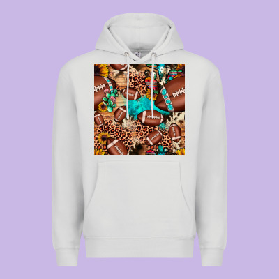 Football Cactus Sunflower Seamless Pattern Premium Hoodie Designed By Jahusdesignshop