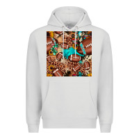 Dove Grey football cactus sunflower seamless pattern Premium Hoodie - JahusDesignShop