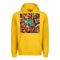 Lemon football cactus sunflower seamless pattern Premium Hoodie - JahusDesignShop
