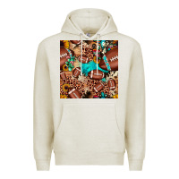 Oatmeal Heather football cactus sunflower seamless pattern Premium Hoodie - JahusDesignShop