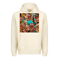 Sandshell football cactus sunflower seamless pattern Premium Hoodie - JahusDesignShop