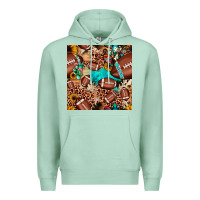 Seafoam football cactus sunflower seamless pattern Premium Hoodie - JahusDesignShop