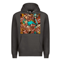 Smoke football cactus sunflower seamless pattern Premium Hoodie - JahusDesignShop