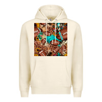 Tofu football cactus sunflower seamless pattern Premium Hoodie - JahusDesignShop
