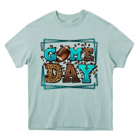 Arona Game day American Football leopard frame Heavy Core Tee - LillyAllenDesigns
