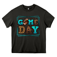 Asphalt Game day American Football leopard frame Heavy Core Tee - LillyAllenDesigns