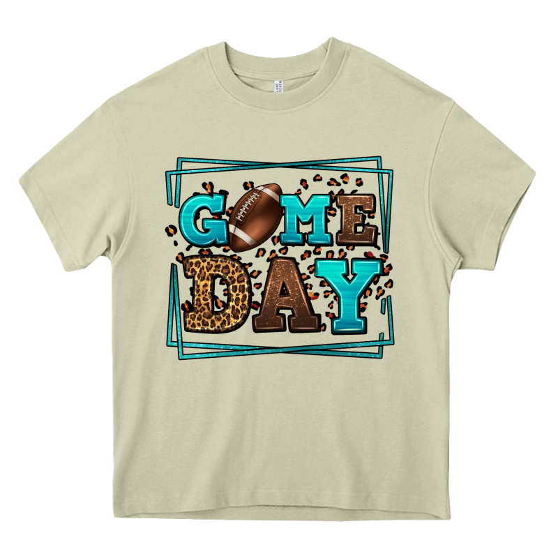 Game Day American Football Leopard Frame Heavy Core Tee by LillyAllenDesigns | Teevron