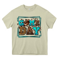 Mossy Game day American Football leopard frame Heavy Core Tee - LillyAllenDesigns