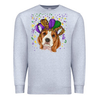 Heather Grey Mardi gras beagle Premium Sweatshirt - RanaPortraitStore
