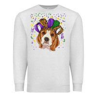 Oatmeal Heather Mardi gras beagle Premium Sweatshirt - RanaPortraitStore