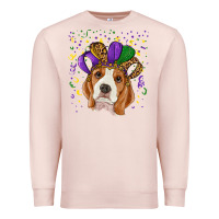 Pale Pink Mardi gras beagle Premium Sweatshirt - RanaPortraitStore