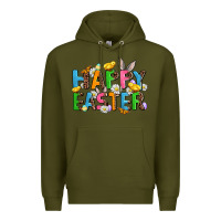 Army Green happy easter Premium Hoodie - AdoDesignShop