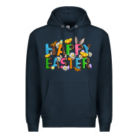 Navy happy easter Premium Hoodie - AdoDesignShop