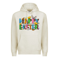 Oatmeal Heather happy easter Premium Hoodie - AdoDesignShop