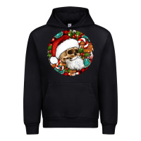 Black Christmas hippie skeleton santa ornament Urban Hoodie - Artiststas