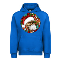 Cobalt Christmas hippie skeleton santa ornament Urban Hoodie - Artiststas