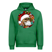 Emerald Christmas hippie skeleton santa ornament Urban Hoodie - Artiststas