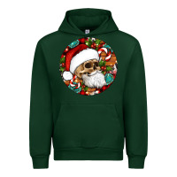 Forest Green Christmas hippie skeleton santa ornament Urban Hoodie - Artiststas