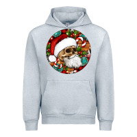 Heather Grey Christmas hippie skeleton santa ornament Urban Hoodie - Artiststas