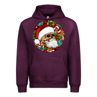 Mauve Wine Christmas hippie skeleton santa ornament Urban Hoodie - Artiststas
