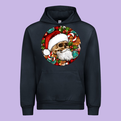 Christmas Hippie Skeleton Santa Ornament Urban Hoodie Designed By Artiststas