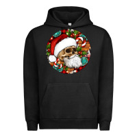 Pigment Black Christmas hippie skeleton santa ornament Urban Hoodie - Artiststas