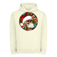 Pigment Pistachio Christmas hippie skeleton santa ornament Urban Hoodie - Artiststas