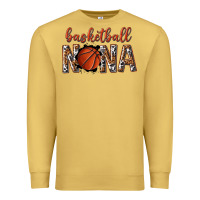 Antique Gold basketball nana with leopard Premium Sweatshirt - texasbilliewilder