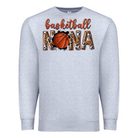 Heather Grey basketball nana with leopard Premium Sweatshirt - texasbilliewilder