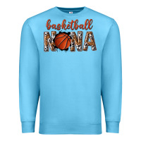 Ocean Blue basketball nana with leopard Premium Sweatshirt - texasbilliewilder