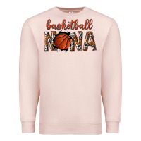 Pale Pink basketball nana with leopard Premium Sweatshirt - texasbilliewilder
