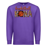 Purple basketball nana with leopard Premium Sweatshirt - texasbilliewilder