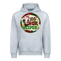 Heather Grey Christmas ho ho heifer Urban Hoodie - Artiststas