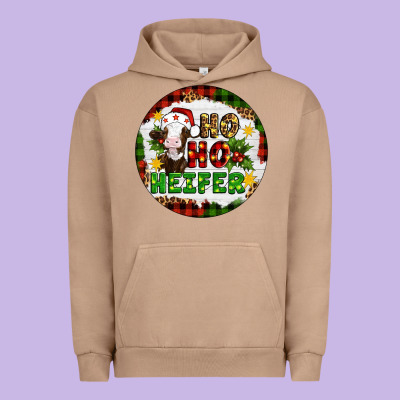 Christmas Ho Ho Heifer Urban Hoodie Designed By Artiststas