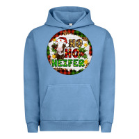 Pigment Pebble Blue Christmas ho ho heifer Urban Hoodie - Artiststas