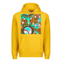 Lemon baseball turquoise sunflower seamless pattern Premium Hoodie - JahusDesignShop