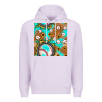 Lilac baseball turquoise sunflower seamless pattern Premium Hoodie - JahusDesignShop