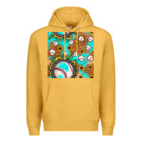 Mustard baseball turquoise sunflower seamless pattern Premium Hoodie - JahusDesignShop