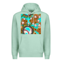 Seafoam baseball turquoise sunflower seamless pattern Premium Hoodie - JahusDesignShop