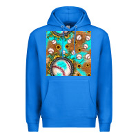 True Royal baseball turquoise sunflower seamless pattern Premium Hoodie - JahusDesignShop