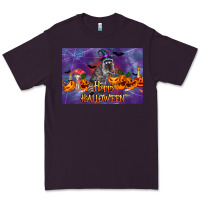 Plum Happy Halloween Raccoon Premium Tee - LillyAllenDesigns