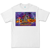 White Happy Halloween Raccoon Premium Tee - LillyAllenDesigns