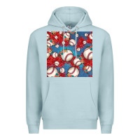 Blue Mist baseball paisley and jean pattern, baseball seamless pattern Premium Hoodie - JahusDesignShop