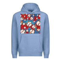 Colony Blue baseball paisley and jean pattern, baseball seamless pattern Premium Hoodie - JahusDesignShop
