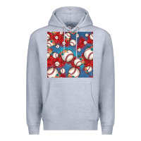 Heather Grey baseball paisley and jean pattern, baseball seamless pattern Premium Hoodie - JahusDesignShop