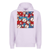 Lilac baseball paisley and jean pattern, baseball seamless pattern Premium Hoodie - JahusDesignShop