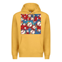 Mustard baseball paisley and jean pattern, baseball seamless pattern Premium Hoodie - JahusDesignShop